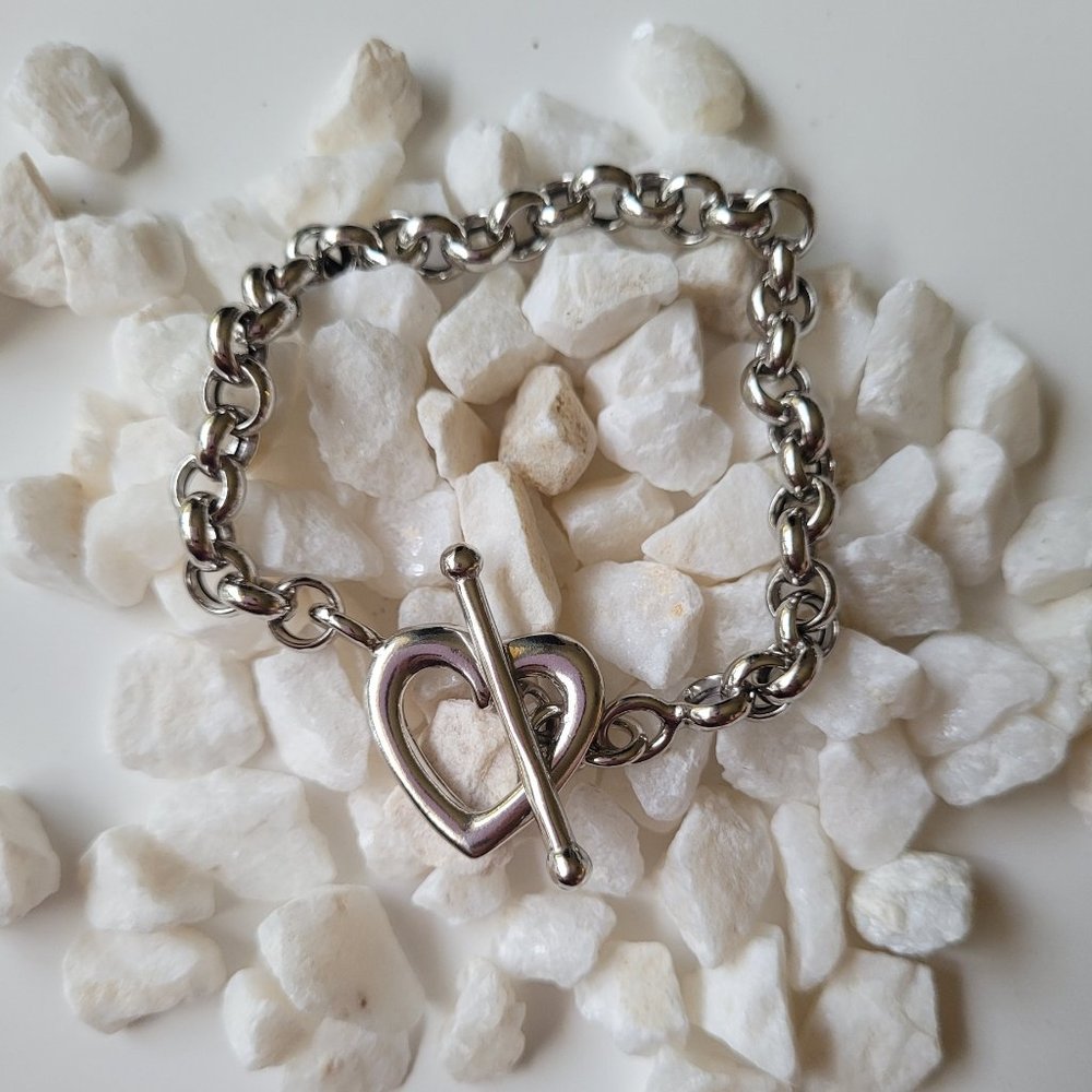 Open Heart Toggle Link Bracelet